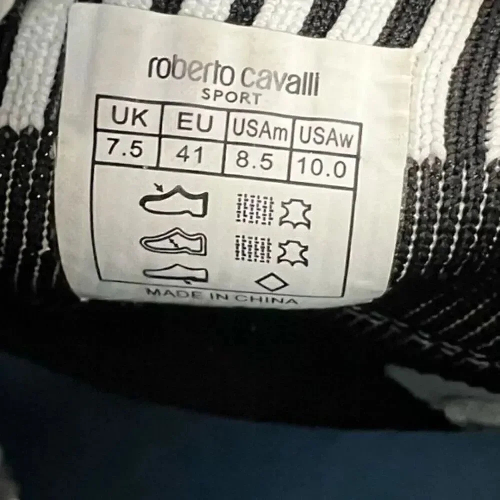 ROBERTO CAVALLI SPORT MENS SNEAKERS WHITE SIZE 8 1/2